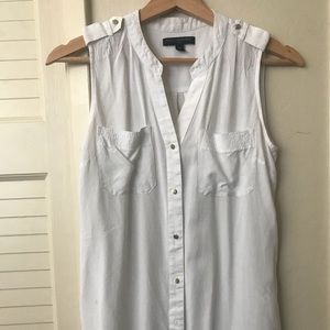 Sleeveless white blouse